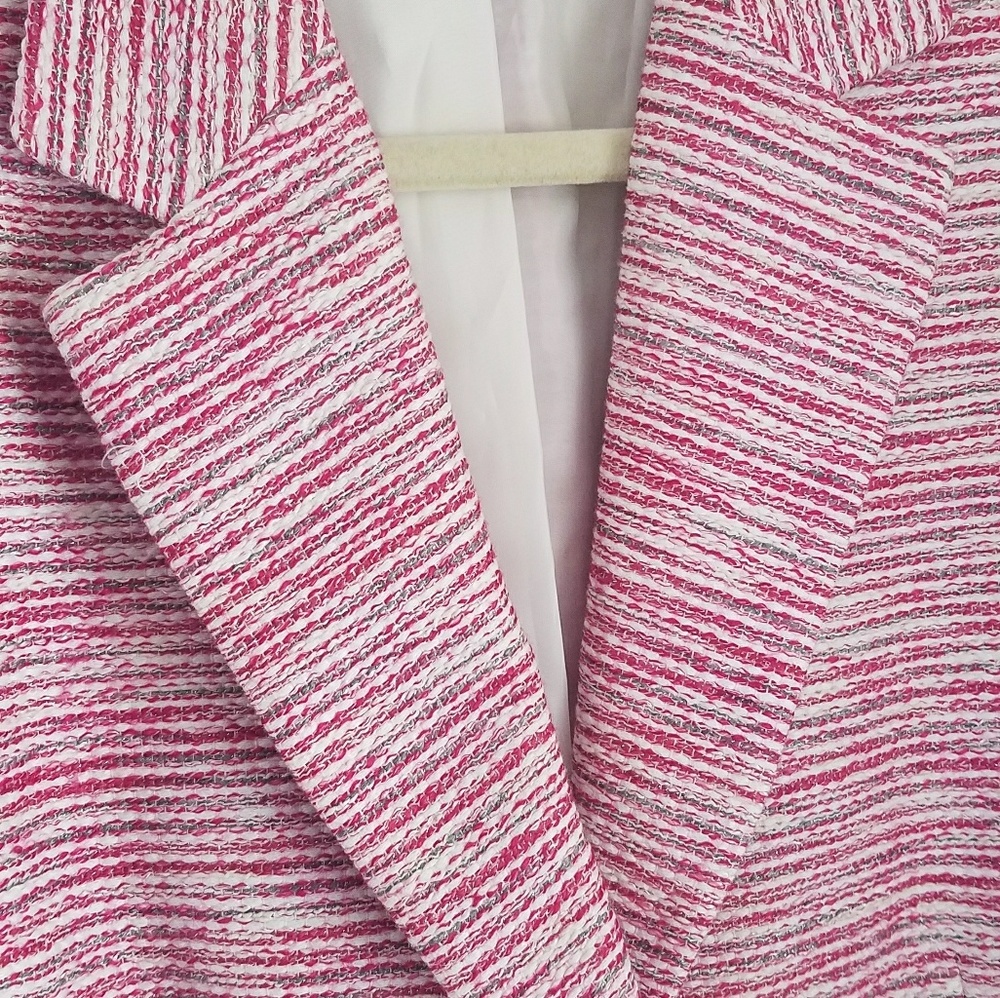 Tahari blazer pink and white tweed size 12-14